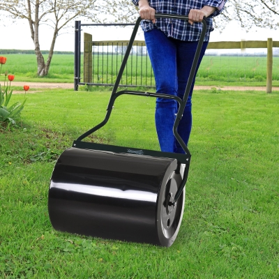 Gazonwals met U-handgreep tuinwals tuinroller vulling 60 l water/zand metaal