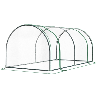Outsunny kas, kweekkas met deur, koude kas, plantenkas, plantenteelt, staal PVC, 200 x 100 x 80 cm