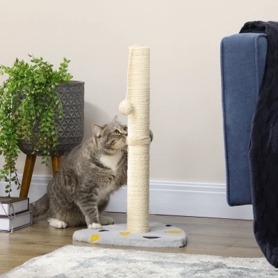 PawHut Krabpaal 62cm Kattenkrabpaal met Krabbal Kattenkrabpaal