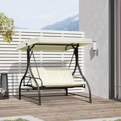 Outsunny Swing Chair 196x117x178cm Beige/Black