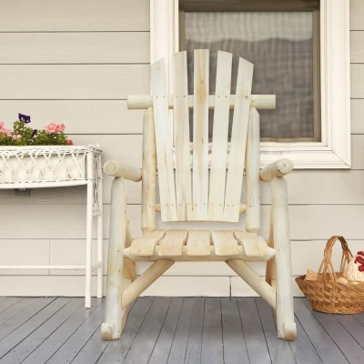 Outsunny Cedar Wood Rocking Armchair, 96Lx66Wx98H cm