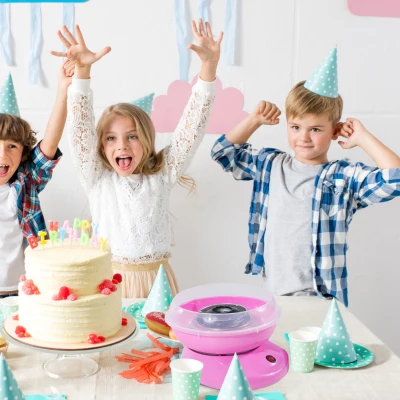 HOMCOM Zuckerwattemaschine, einfach zu bedienendes Zuckerwattegerät, für Erwachsene und Kinder, Edelstahl, PP, Rosa