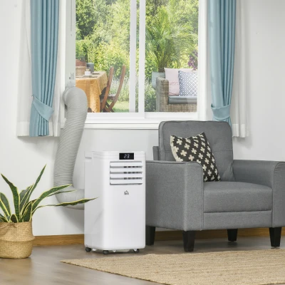 HOMCOM 10000 BTU Air Conditioning Unit, 3-in-1 Portable Air Conditioner, Dehumidifier, Cooling Fan with Remote Control, Digital Display, 2 Speeds, 24H Timer, Window Venting Kit, 22m²