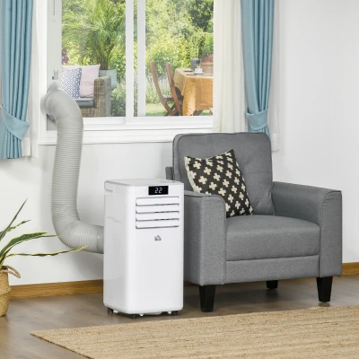 HOMCOM 10000 BTU Air Conditioning Unit, 3-in-1 Portable Air Conditioner, Dehumidifier, Cooling Fan with Remote Control, LED Display, 2 Speeds, 24H Timer, Window Venting Kit, 22m²