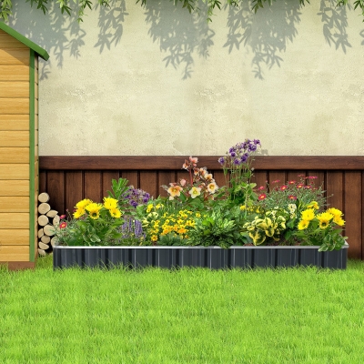 Podwyższone łóżko stalowe Outsunny 258 cm x 90 cm x 30 cm