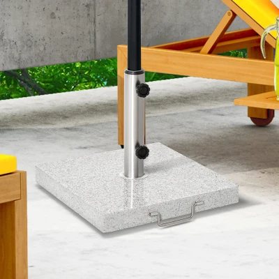 Outsunny 25kg Garden Umbrella Base Durable Parasol Holder Patio Furniture Outdoor Sunshade Marble Stand