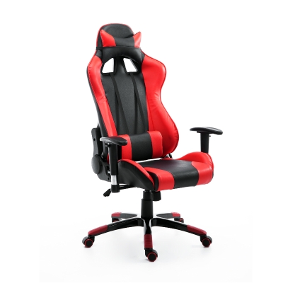 HOMCOM Fauteuil de bureau manager grand confort style baquet Racing pivotant inclinable avec coussins rouge noir