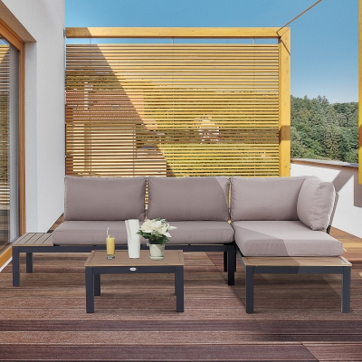 Set de Gradina 3 Piese cu 1 masuta si 2 canapele
