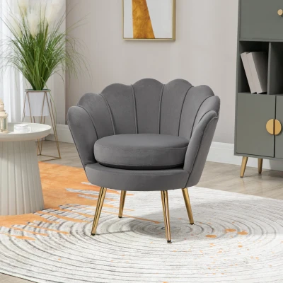HOMCOM Poltroncina 76cm x 67cm x 74cm Grigio