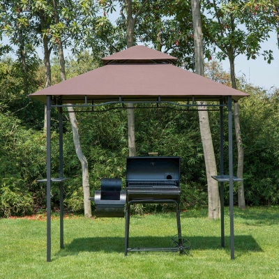 Outsunny Gazebo 245cm x 148cm x 255cm Caffè