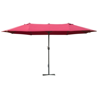 Outsunny 4.6M Double-sided Umbrella Wine Red Sun Shade