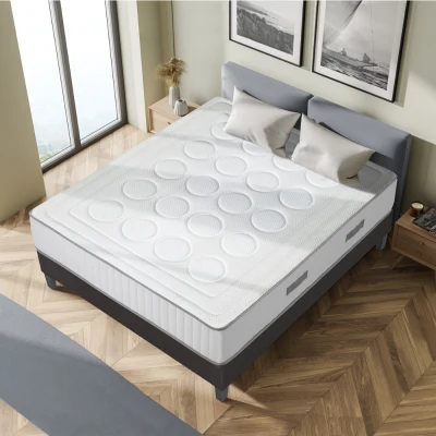 HOMCOM Ensemble matelas mémoire de forme et mousse recyclée 40 kg/m³ + Sommier à lattes 160 x 200 - 2 personnes
