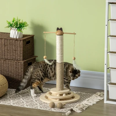 PawHut krabpaal, klimboom, krabpaal voor katten met balspeeltje, kattenboom
