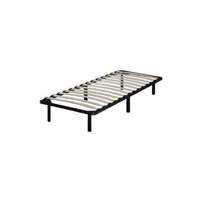 HOMCOM Sommier à lattes 90 x 190 - cadre en métal noir - 14 lattes apparentes - 1 personne - 6 pieds inclus