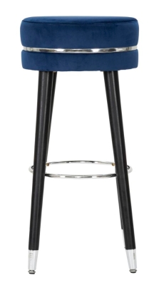 Scaun de bar PARIS Albastru/Argintiu CM Ø 35X74