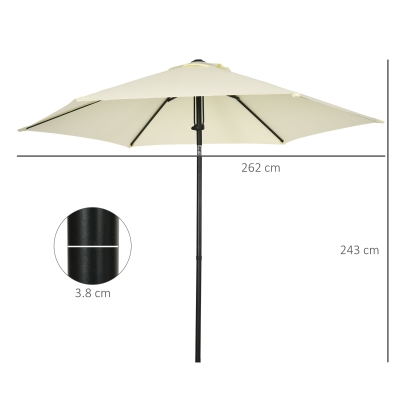 Ombrellone da giardino Outsunny Parasol con rotazione di 180 gradi, altezza regolabile, con palo in alluminio, ombrellone da mercato | Leroy Merlin