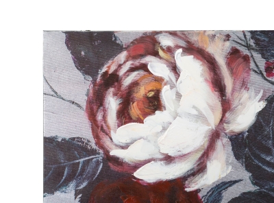 PICTURA PE PANZA ALB/FLOARE ROSA BLACK CM 120X3,7X60