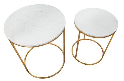 PERECHE DE MESE MICI SIMPLY MARMURA CM Ø 52X63-42X53