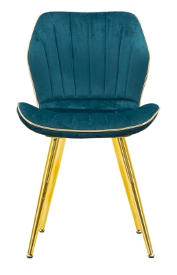 SET SCAUNE 2 BUC PARIS SPACE TEAL / GOLD CM 46X58X77
