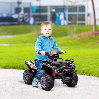HOMCOM Quad ATV quad elektryczny quad dziecięcy akumulator 6V samochód dziecięcy LED światła przednie kolor czarny