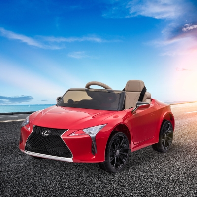 HOMCOM Samochód dziecięcy Lexus samochód elektryczny dla dzieci z muzyką MP3 światłami czerwony