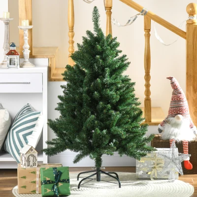 HOMCOM Sapin Artificiel 305 Branches Pied Acier Ø85x120cm Vert