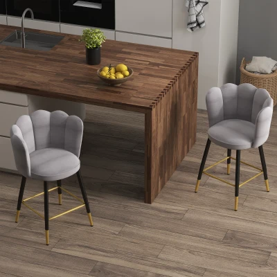 Set de 2 Scaune de Bar Moderne inalte cu spatar