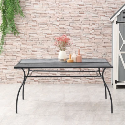 Outsunny Tavolo da giardino 150cm x 90cm x 73cm Nero