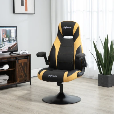 Vinsetto Gaming Stuhl z funkcją kołysania, obrotowy fotel biurowy z ekoskóry o wysokości 110-116cm