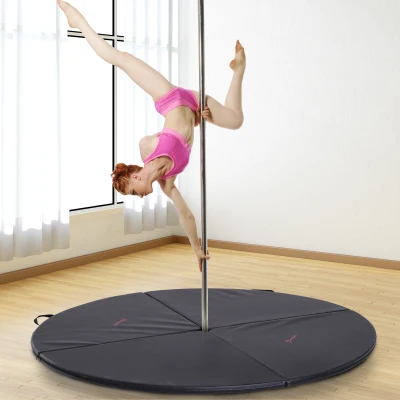 HOMCOM Colchoneta de Pole Dancing Colchoneta Amortiguadora Pole Dancing Colchoneta Bailar en Barra Plegable de Entrenamiento de Seguridad 5cm de Grosor Ф150x5cm