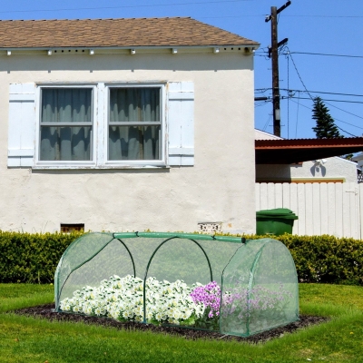 Outsunny Estufa de Jardim 200x100x80 cm para Cultivo de Plantas Sementes Estufa com Estrutura de Aço e Cobertura de Plástico Verde