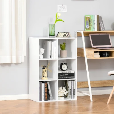 HOMCOM Libreria 61.5 x 29.5 x 91.5 cm Bianco