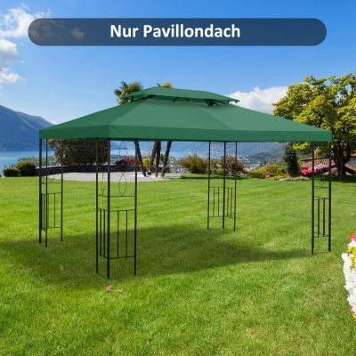 Outsunny Baldachim do metalowego pawilonu ogrodowego namiotu imprezowego 3 x 4 namiot ogrodowy dach zielony