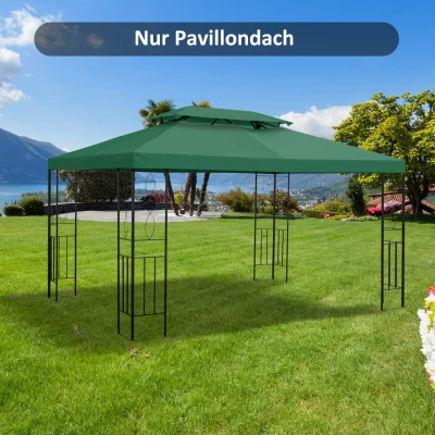 Outsunny Baldachim do metalowego pawilonu ogrodowego namiotu imprezowego 3 x 4 namiot ogrodowy dach zielony