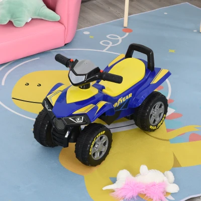 HOMCOM Quadriciclo para crianças acima de 12 meses com sons de luzes 60x38x42 cm Azul