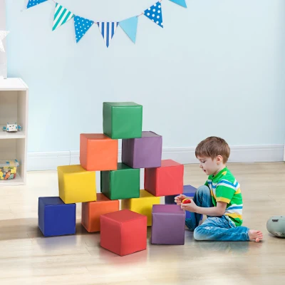 Set 12 Cuburi Moi pentru Copii Varsta 2 ani 20x20x20cm Multicolor