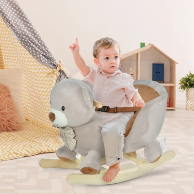 HOMCOM Cavallo a dondolo 60cm x 33cm x 50cm Grigio