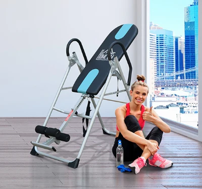 HOMCOM Foldable Gravity Inversion Table AB Exercise Bench Back Therapy Home Fitness Bench, Multi
