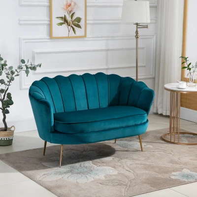 HOMCOM Divano Vintage 2 Posti in Stile Industrial Chic in Velluto