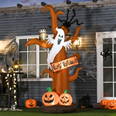 HOMCOM opblaasbare Halloween boom geest LED