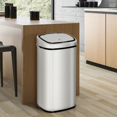 HOMCOM 68L Sensor Dustbin Stainless Steel Automatic Kitchen Waste Bin Silver