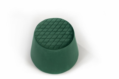 STONES Pouf in velluto, Struttura in legno, 46.5x46.5x33cm, Verde