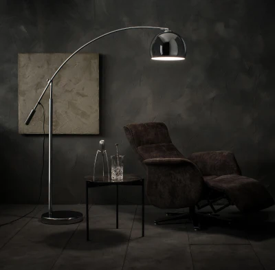 STONES Lampada da terra, metallo cromato, 152.6x36x185cm, grigio cromo