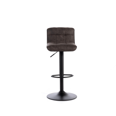 STONES Set 2 Sgabelli in microfibra con struttura in metallo verniciato e leva a gas, 39x49x83/99cm, grigio scuro e nero
