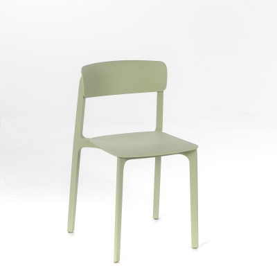 STONES Set 4 Sedie impilabili in polipropilene, 41x46x79.5cm, verde