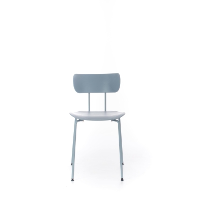 STONES Set 4 Sedie in Polipropilene con Gambe in Metallo, 45x51x82 cm, Azzurro