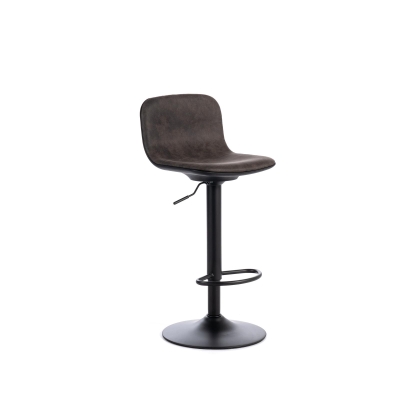 STONES Set 2 Sgabelli in microfibra con struttura in metallo e leva, 39x45x86/102cm, grigio scuro, nero