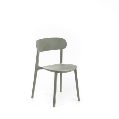 STONES Set 2 Sedie in polipropilene con seduta e schienale in polipropilene, 48x52x77.5cm, grigio chiaro