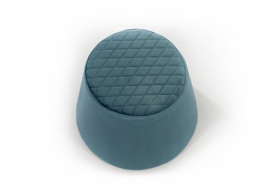 STONES Pouf in velluto, Struttura in legno, 46.5x46.5x33cm, Blu