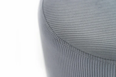 STONES Pouf in velluto corduroy, Struttura in metallo, 36x36x40cm, Grigio, Gambe Oro